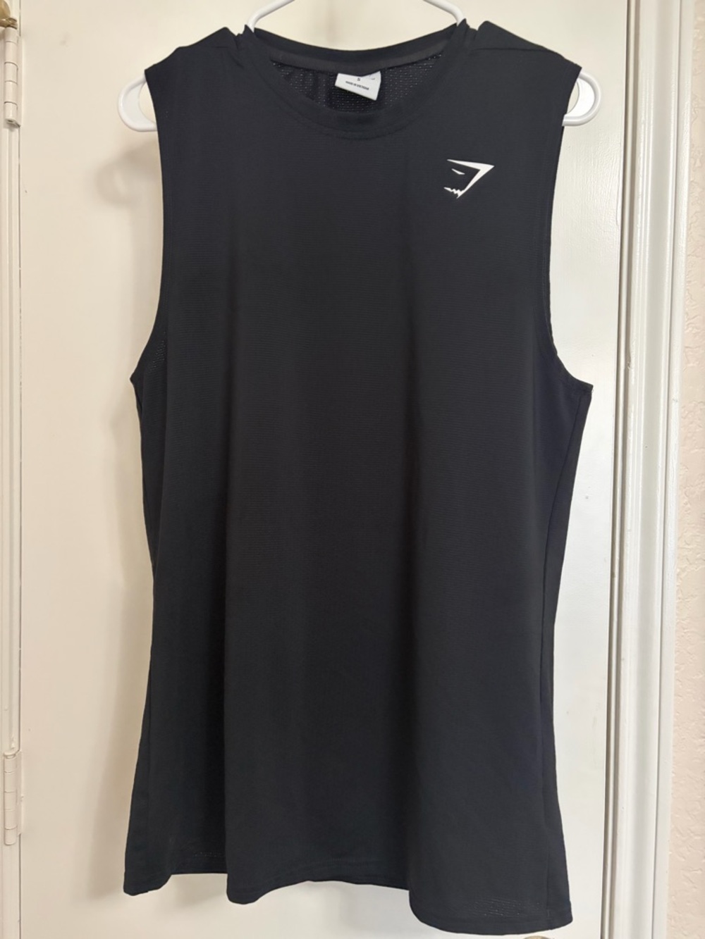 Gymshark Arrival Tank Top Black Mesh Workout Muscle Shirt Men's Small S